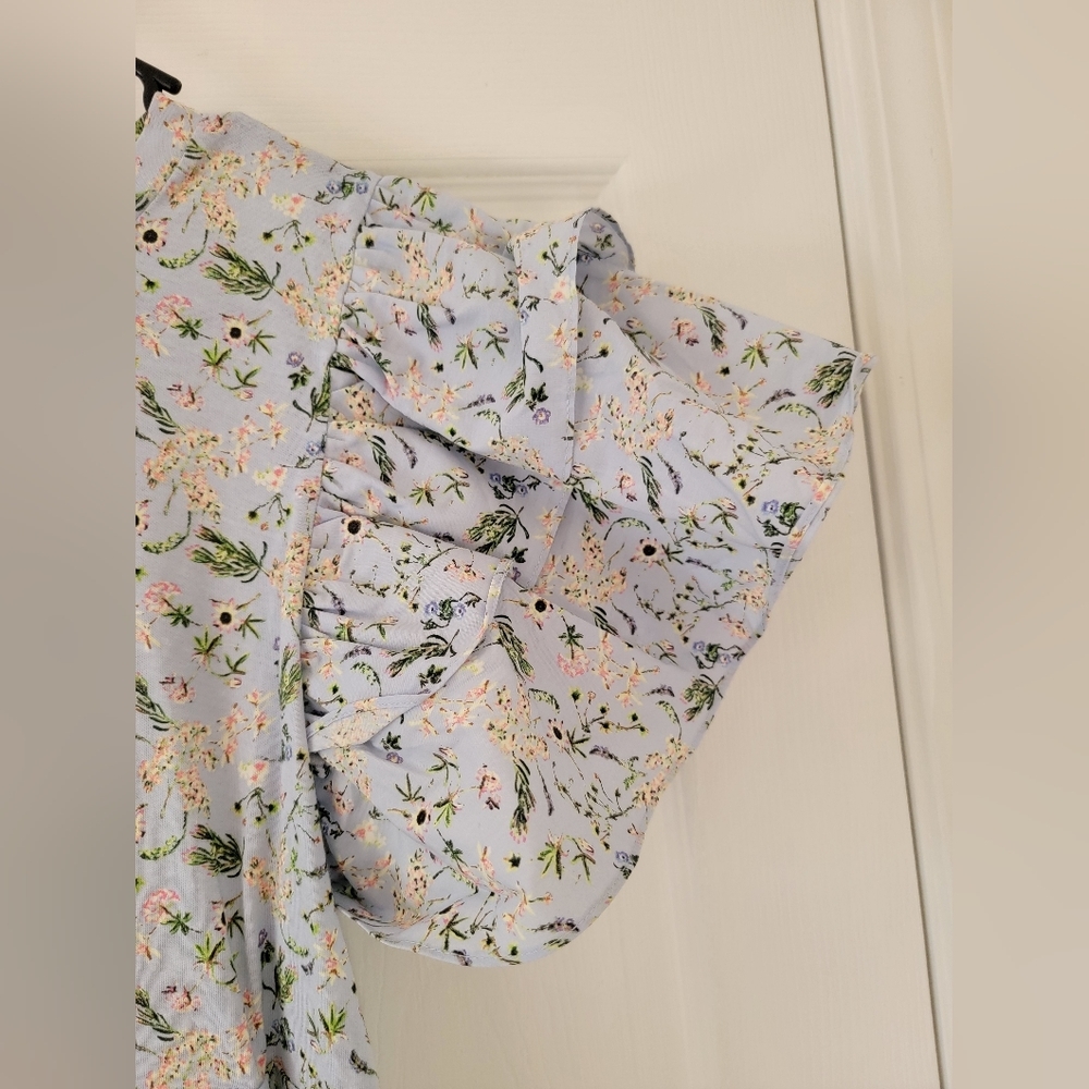Zara Ruffled Print Dress NWT - Picture 7 of 9